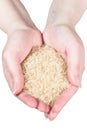 Rice in womanÃ¢â¬â¢s hands